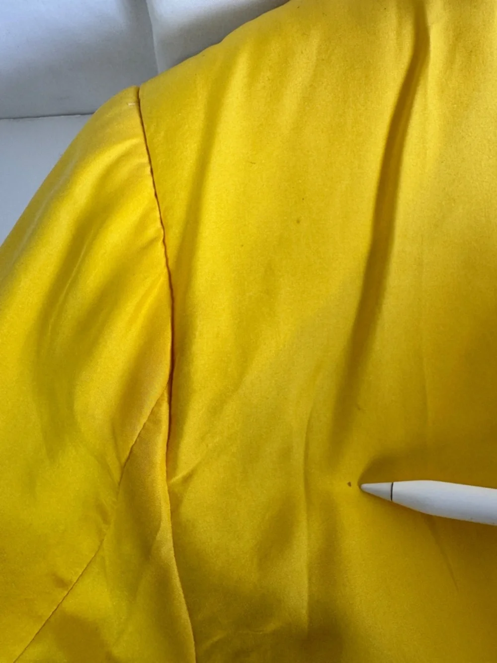 Vintage Yellow Silk Black Double breast Woman LARGE - Picture 5 of 11